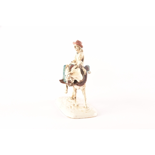 206 - A cold painted bronze of Don Quixote on a horse, 17.5cm.Provenance:Originally bought from the Buddle... 