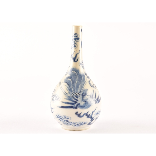 215 - Two 19th century Chinese blue and white vases including a ginger jar and cover decorated with flower... 