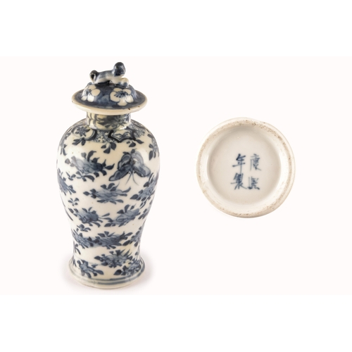 215 - Two 19th century Chinese blue and white vases including a ginger jar and cover decorated with flower... 