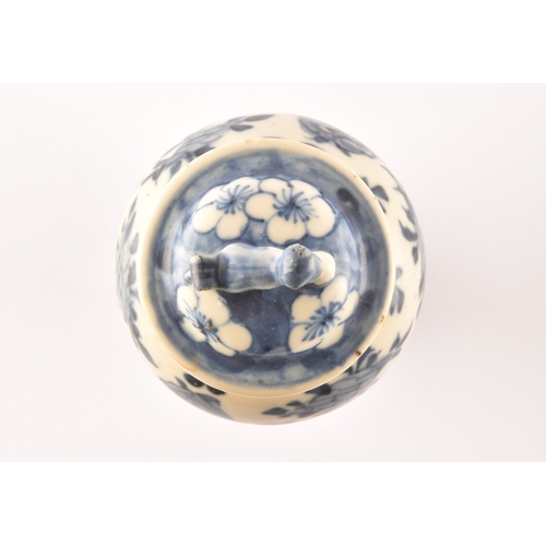 215 - Two 19th century Chinese blue and white vases including a ginger jar and cover decorated with flower... 