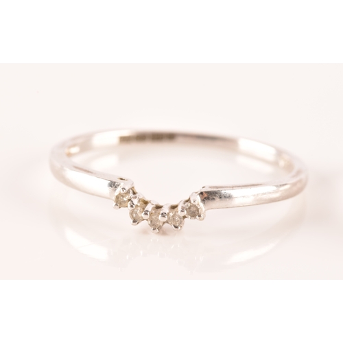 28 - A set of three 9ct white gold and diamond rings, to include a floral ring set with seven round brill... 