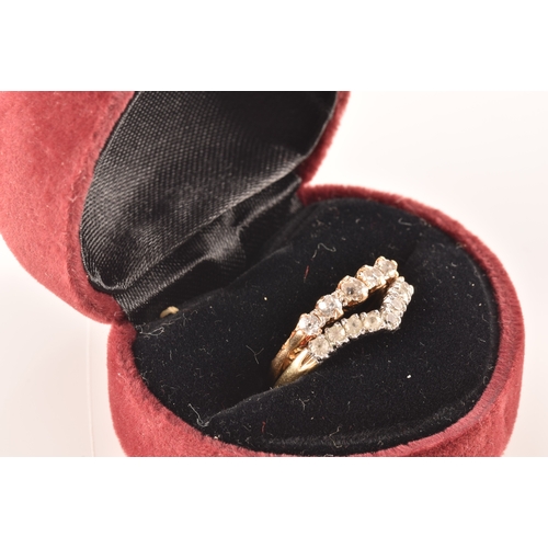 29 - A five stone 18ct yellow gold, set with five old mine diamonds with a combined approximate weight of... 