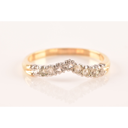 29 - A five stone 18ct yellow gold, set with five old mine diamonds with a combined approximate weight of... 