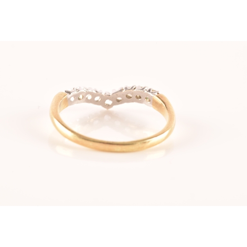 29 - A five stone 18ct yellow gold, set with five old mine diamonds with a combined approximate weight of... 