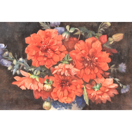 193 - Dorcie Sykes (British, 1908-1998).A still life of dahlias and delphiniums in a vase, watercolour, si... 