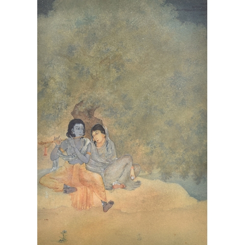 217 - A watercolour illustration of Krishna 