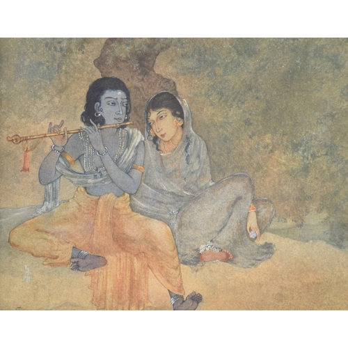 217 - A watercolour illustration of Krishna 