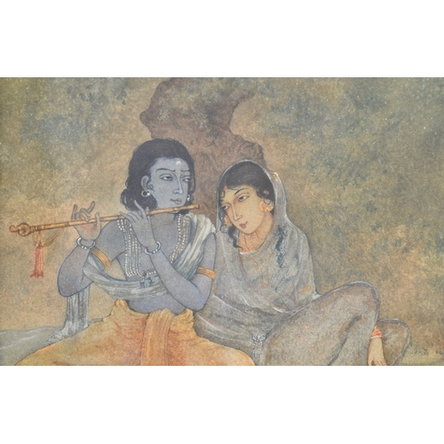 217 - A watercolour illustration of Krishna 