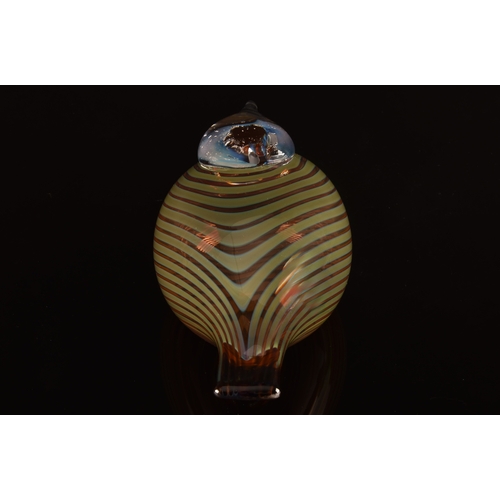 235 - Oiva Toikka (Finnish, 1931-2019)A 1970's iittala artistic hand blown glass bird, brown striped patte... 