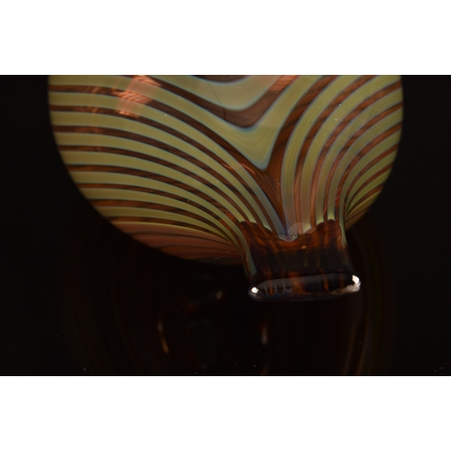 235 - Oiva Toikka (Finnish, 1931-2019)A 1970's iittala artistic hand blown glass bird, brown striped patte... 