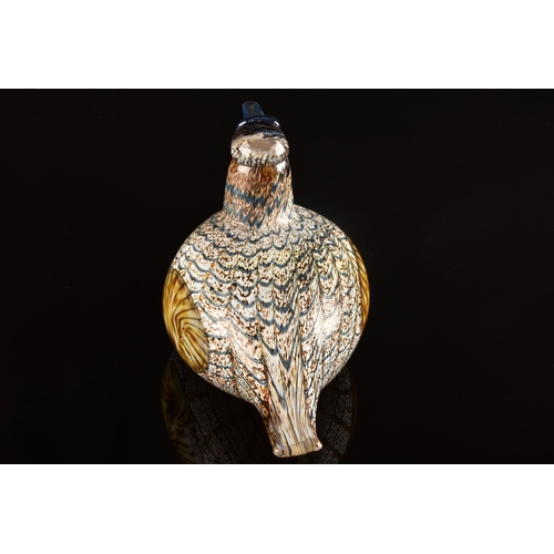 239 - Oiva Toikka (Finnish, 1931-2019)A 1970's iittala hand blown glass bird, mottled speckle all over wit... 