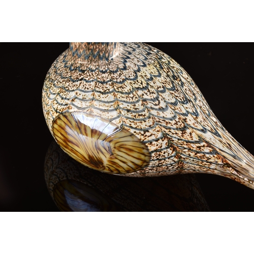 239 - Oiva Toikka (Finnish, 1931-2019)A 1970's iittala hand blown glass bird, mottled speckle all over wit... 