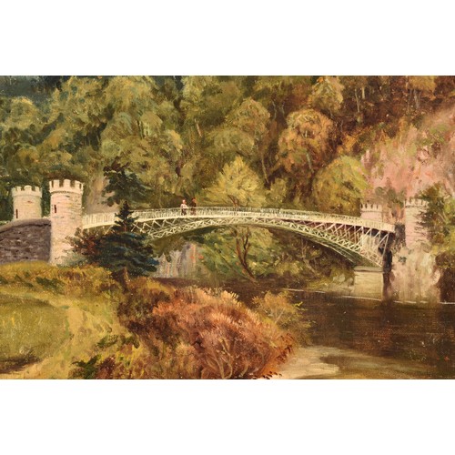 180 - J Middleton (British, 19th Century)Craigellachie Bridge, River Spey, Scotland, a landscape scene of ... 