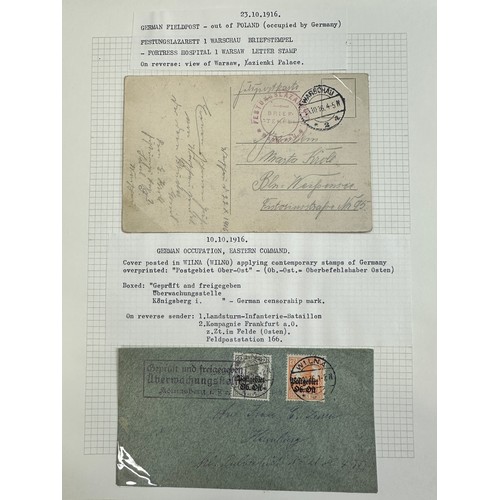 264 - Poland: 1918-19 Polish Reoccupation of former German Territories; a collection of display leaves wit... 