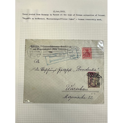 264 - Poland: 1918-19 Polish Reoccupation of former German Territories; a collection of display leaves wit... 