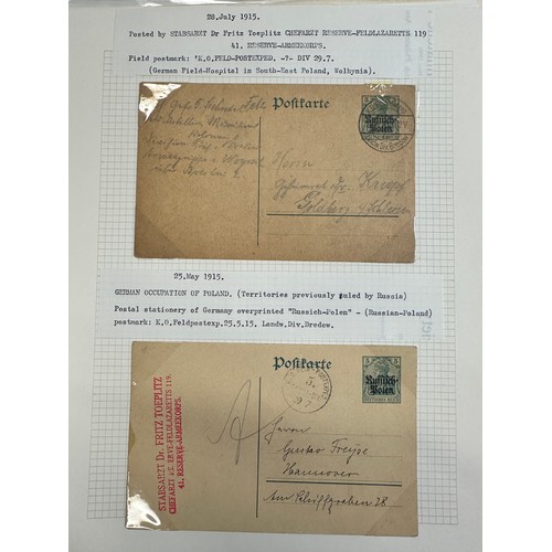 264 - Poland: 1918-19 Polish Reoccupation of former German Territories; a collection of display leaves wit... 