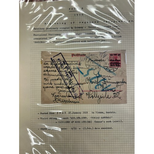 264 - Poland: 1918-19 Polish Reoccupation of former German Territories; a collection of display leaves wit... 