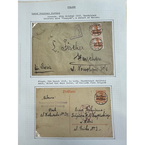 264 - Poland: 1918-19 Polish Reoccupation of former German Territories; a collection of display leaves wit... 