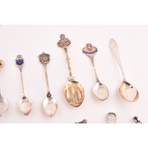 145 - A collection of twenty-eight teaspoons, some silver, of various maker's and dates, along with two gi... 