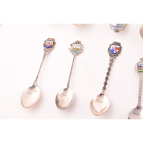 145 - A collection of twenty-eight teaspoons, some silver, of various maker's and dates, along with two gi... 