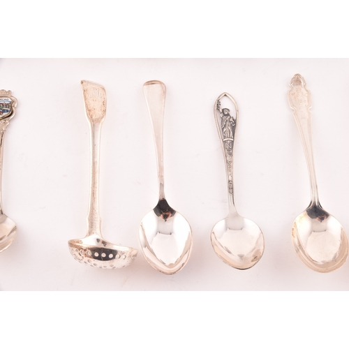 145 - A collection of twenty-eight teaspoons, some silver, of various maker's and dates, along with two gi... 