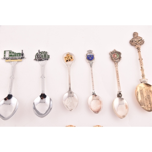 145 - A collection of twenty-eight teaspoons, some silver, of various maker's and dates, along with two gi... 