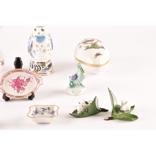 240 - A collection of porcelain, including pieces by Asprey, Royal Worcester, Royal Crown Derby owl candle... 