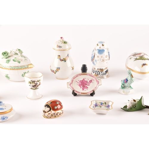 240 - A collection of porcelain, including pieces by Asprey, Royal Worcester, Royal Crown Derby owl candle... 