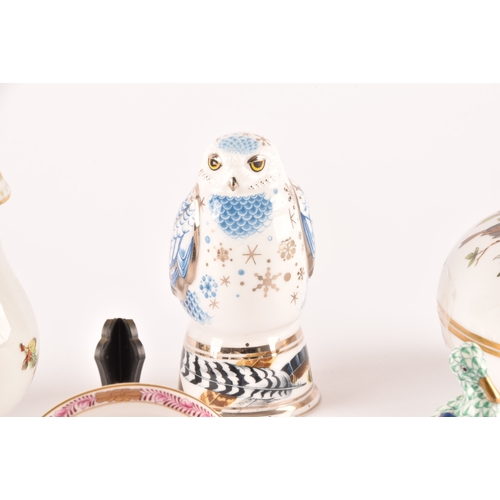 240 - A collection of porcelain, including pieces by Asprey, Royal Worcester, Royal Crown Derby owl candle... 