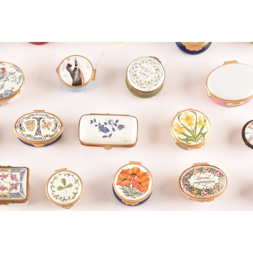 88 - A large collection of enamel pill boxes of varying shapes and sizes, maker's including Royal Worcest... 