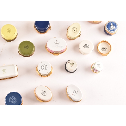 88 - A large collection of enamel pill boxes of varying shapes and sizes, maker's including Royal Worcest... 