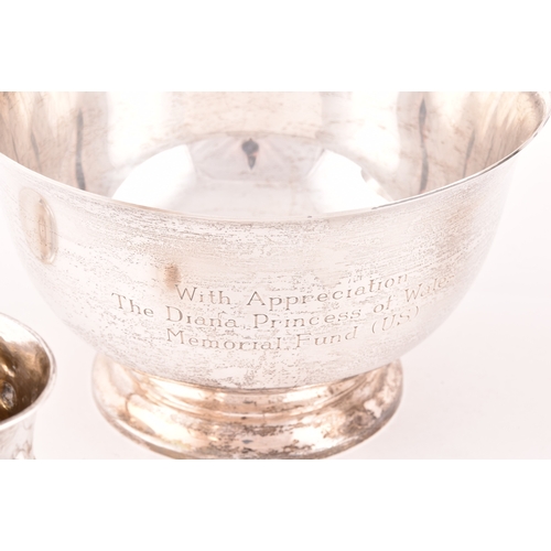 149 - A Tiffany & Co sterling silver bowl, with engraved decoration, together with a Victorian silver ... 