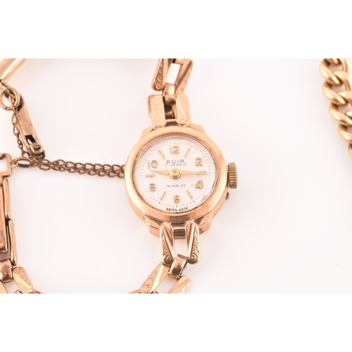 95 - Two ladies watches, including a 9ct yellow gold Avia wristwatch, a Bucherer ladies 18ct yellow gold ... 