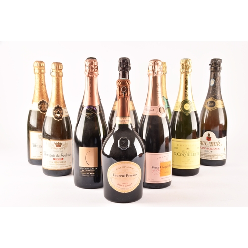 318 - An assortment of champagne, including a boxed Laurent-Perrier cuvée rosé brut 750ml, a bottle of S.C... 