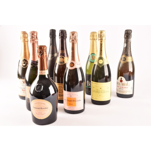 318 - An assortment of champagne, including a boxed Laurent-Perrier cuvée rosé brut 750ml, a bottle of S.C... 