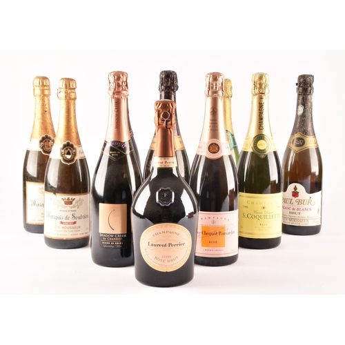 318 - An assortment of champagne, including a boxed Laurent-Perrier cuvée rosé brut 750ml, a bottle of S.C... 