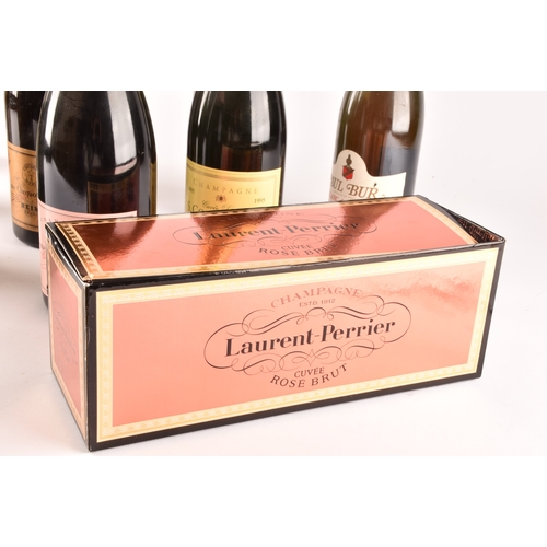 318 - An assortment of champagne, including a boxed Laurent-Perrier cuvée rosé brut 750ml, a bottle of S.C... 