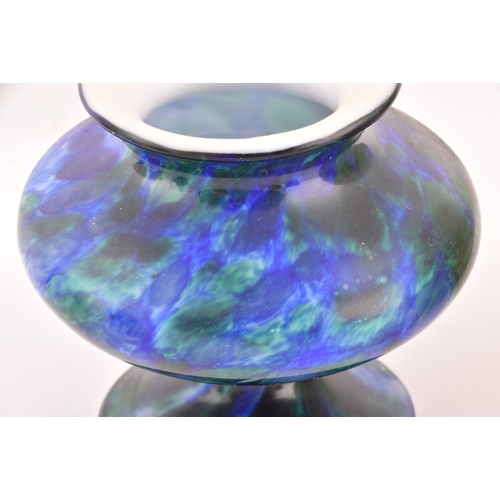 244 - A collection of glass including a Loetz style iridescent glass lobed bowl, a Galle style etched glas... 