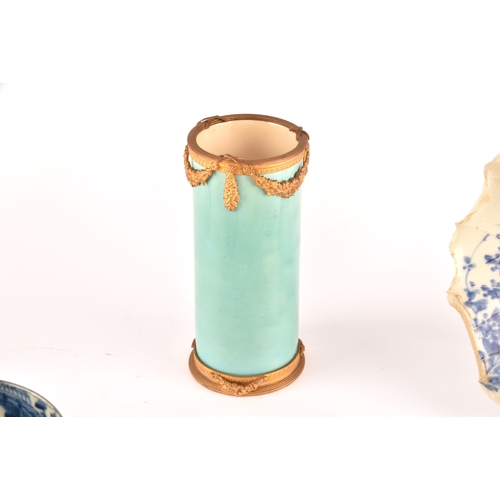 245 - A collection of ceramics including a Sevres porcelain gilt mounted vase, a Japanese porcelain blue a... 