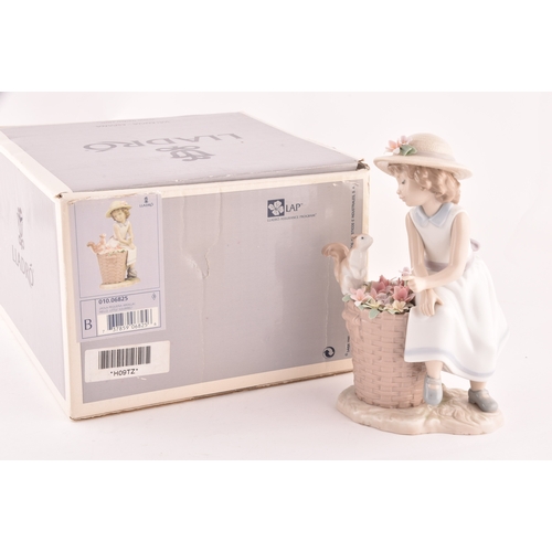 247 - A collection of Lladro figures to include a girl and squirrel, a girl holding a flower basket accomp... 