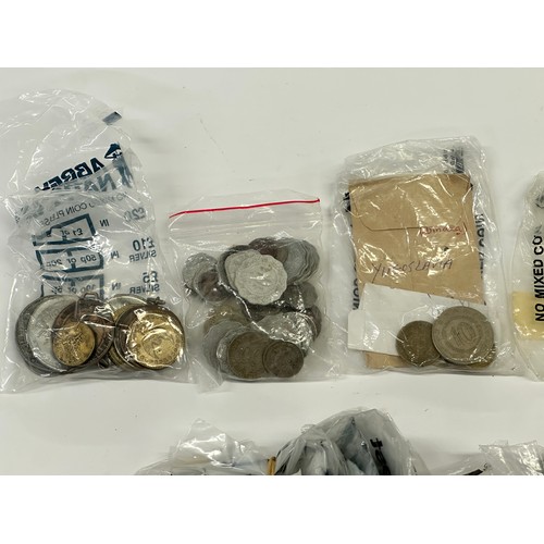 84 - A large collection of assorted silver and other coinage, mostly circulated, including a Victoria 189... 