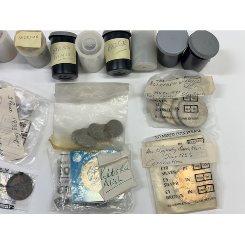 84 - A large collection of assorted silver and other coinage, mostly circulated, including a Victoria 189... 