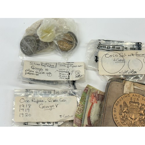 84 - A large collection of assorted silver and other coinage, mostly circulated, including a Victoria 189... 