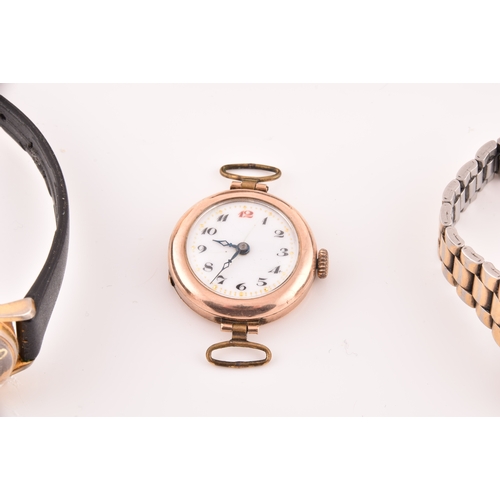 97 - A 9ct rose gold watch case, along with a collection of ladies dress watches. (6)