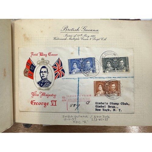 268 - World Stamps. A quantity of albums and material, world stamps including India, 1937 Coronation album... 