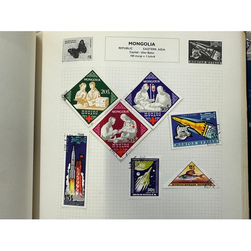 268 - World Stamps. A quantity of albums and material, world stamps including India, 1937 Coronation album... 