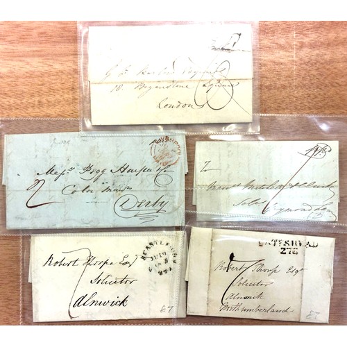 270 - 1840 1d. Two stamps on letters. black plate 2 SH (upper transfer shit), fine used with ample to larg... 