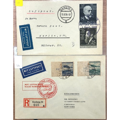 271 - Zeppelin. Stamps. 1930s Zeppelin Airship South America flight, envelope to Ohio; a 1930 Zeppelin Pan... 