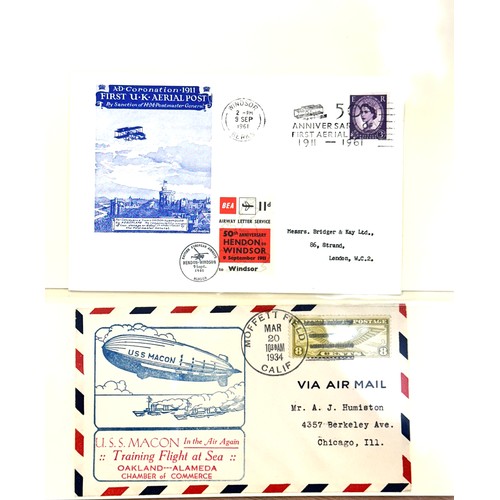 272 - Stamps. 1935 South America flight cover franked, various air stamps; 1931 1st Europe - America Fligh... 