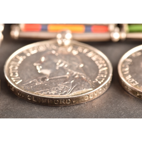 3 - A Boer War Medal trio awarded to: 3146 Private William Clifford, 1st Battalion Devonshire Regiment. ... 